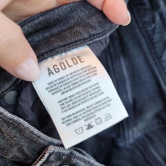 Agolde 28 Sophie High Rise skinny crop in temple, black - Picture 11 of 14